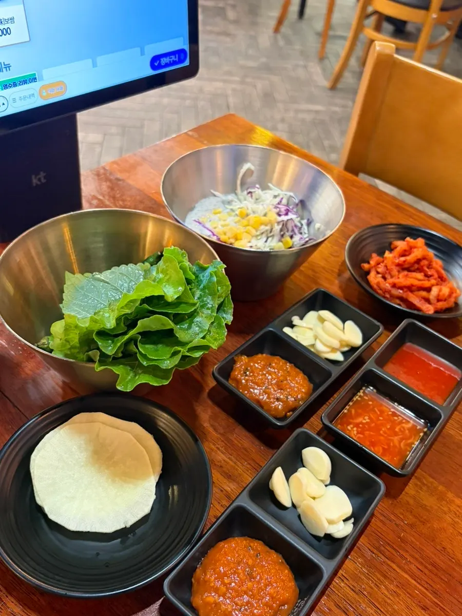 Spicy sundubu jjigae served as a free side