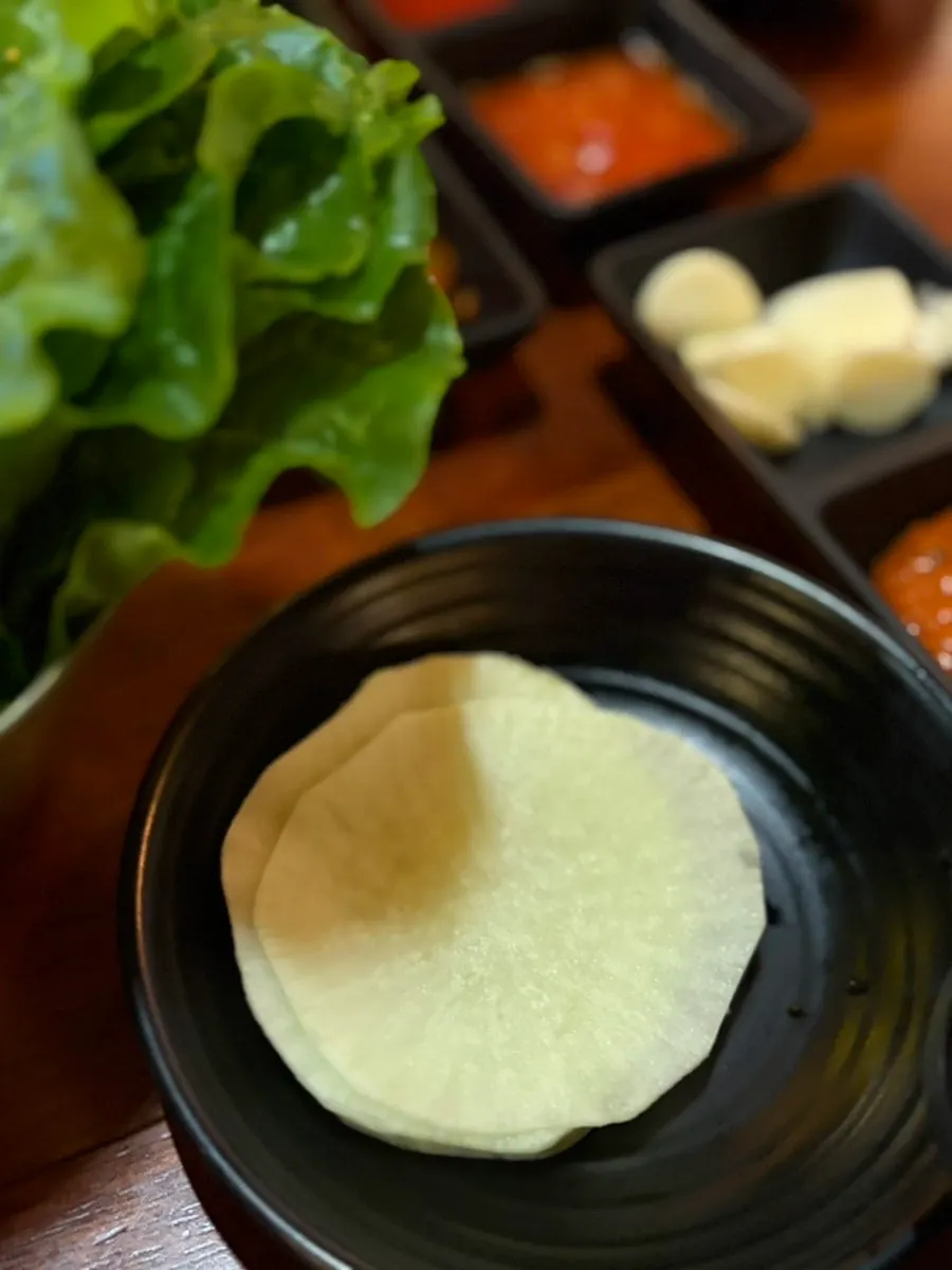 Wrap vegetables including lettuce and salad