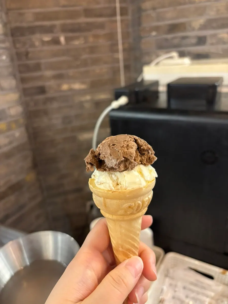 Ice cream and coffee dessert chosen after the meal