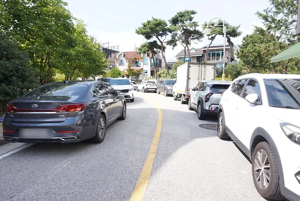 Roadside parking street in front of Bueokgan Suwan Branch