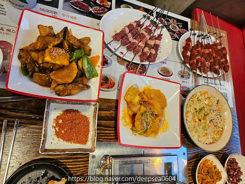 Salty peanuts and side dishes on the table