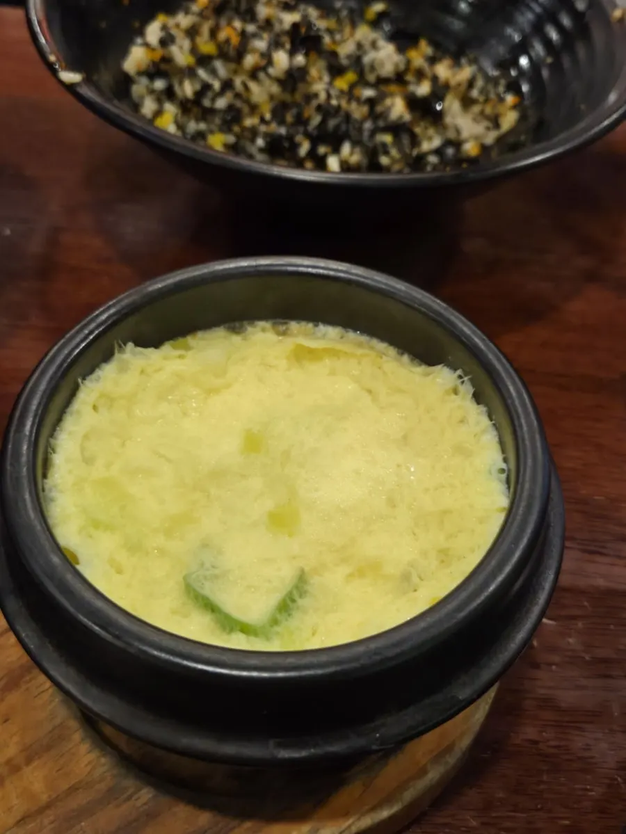 Flying fish roe rice balls with standard side dishes
