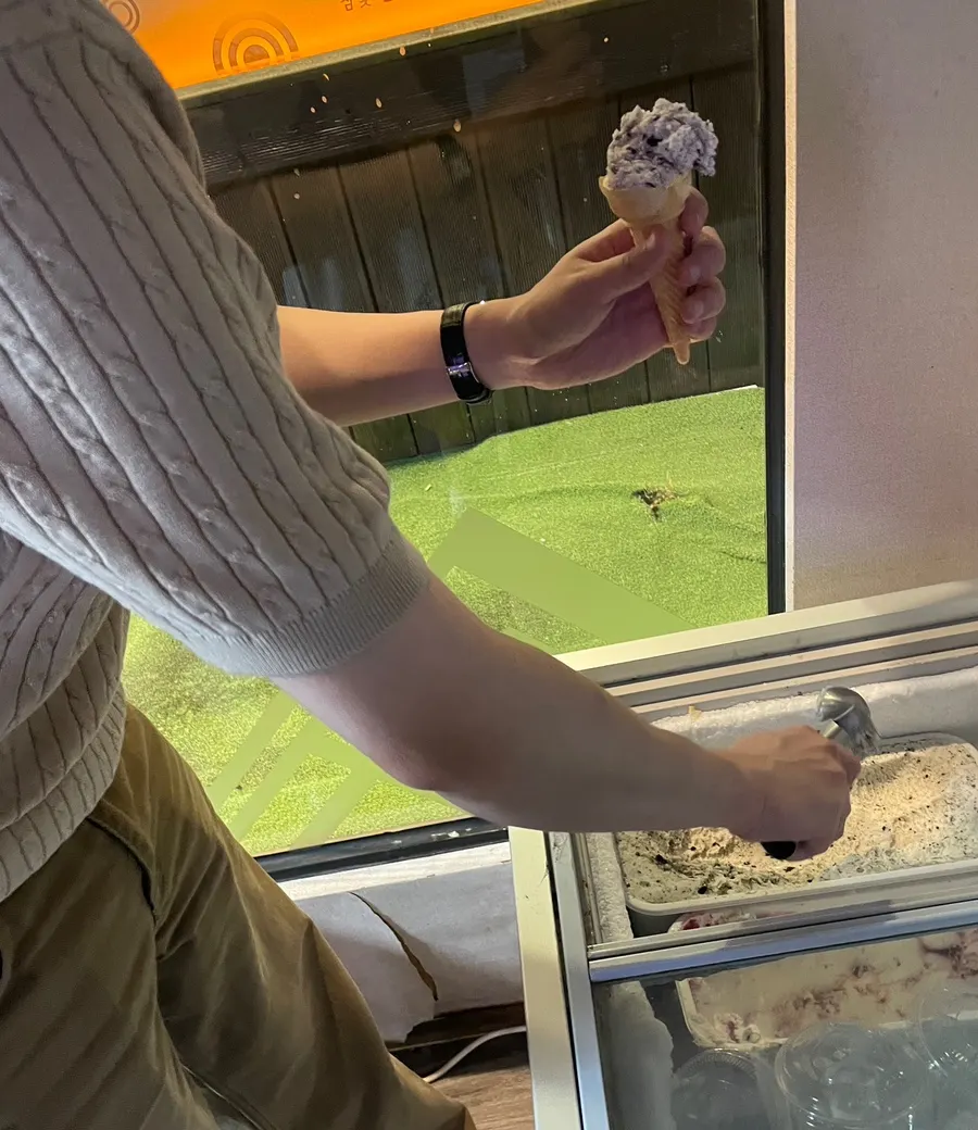 Cookies and cream flavored dessert ice cream