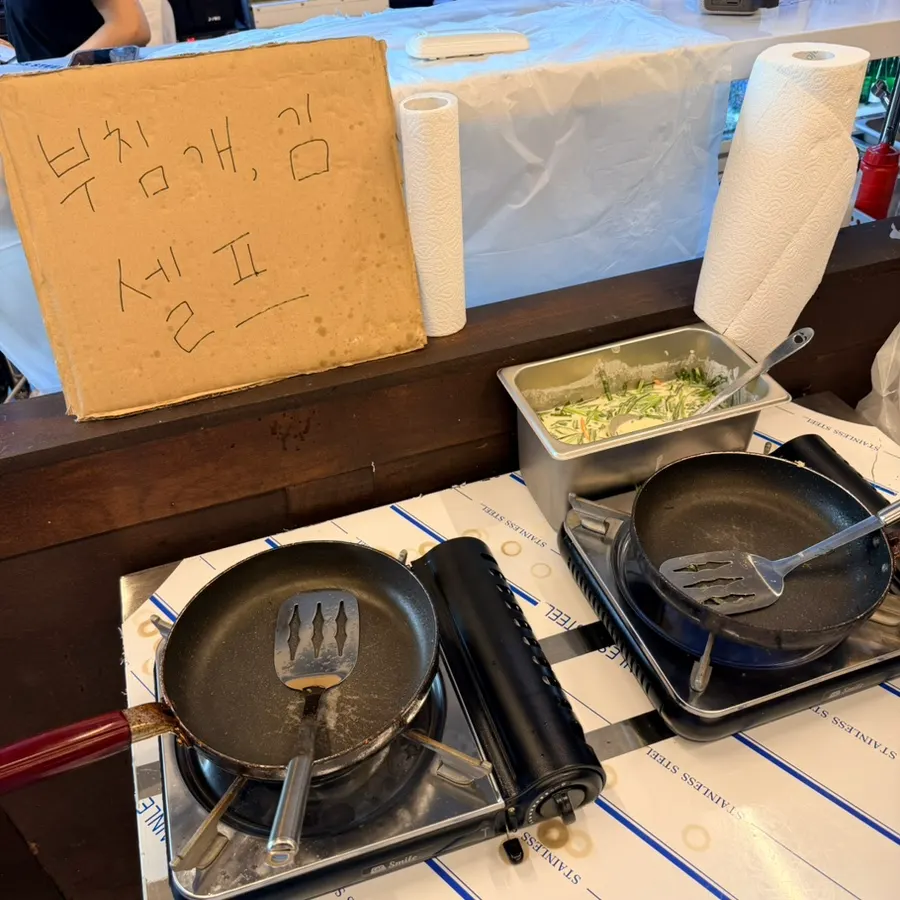 Self-cooked pancake on the grill