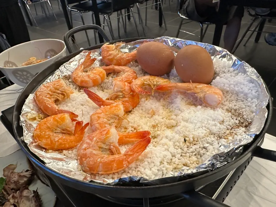 Plate of homemade raw shrimp sushi