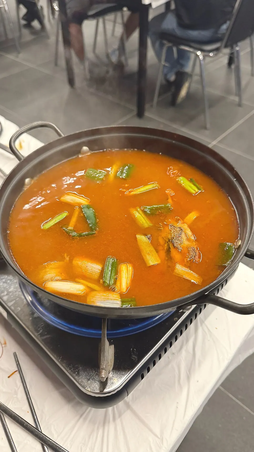 Dessert spicy stew with dumpling dough added