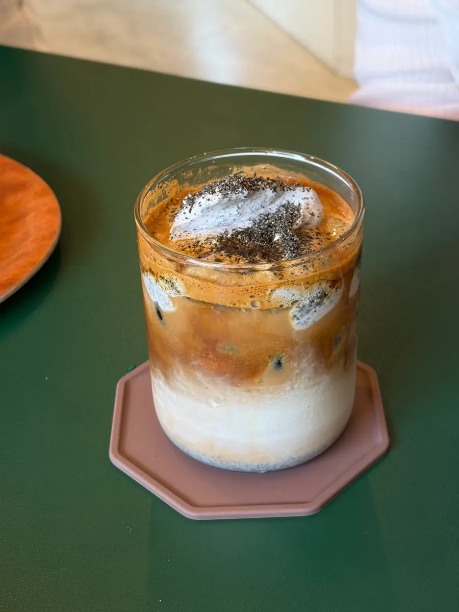 Drinks and desserts ordered to share with friends