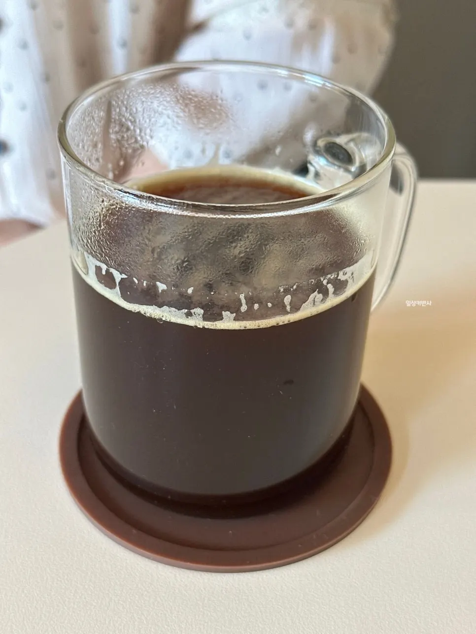 Decaf Americano in a heat-resistant glass