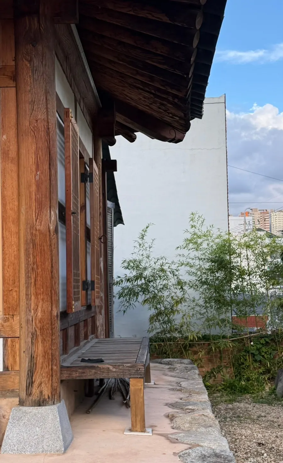 Welcoming hanok café exterior