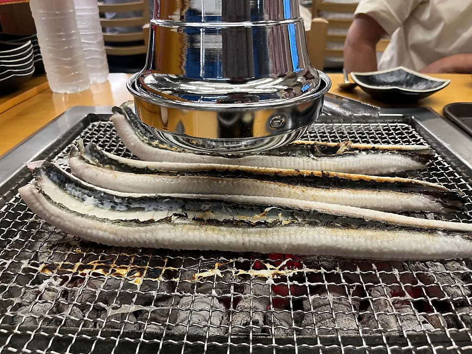 Enough eel for three people to eat