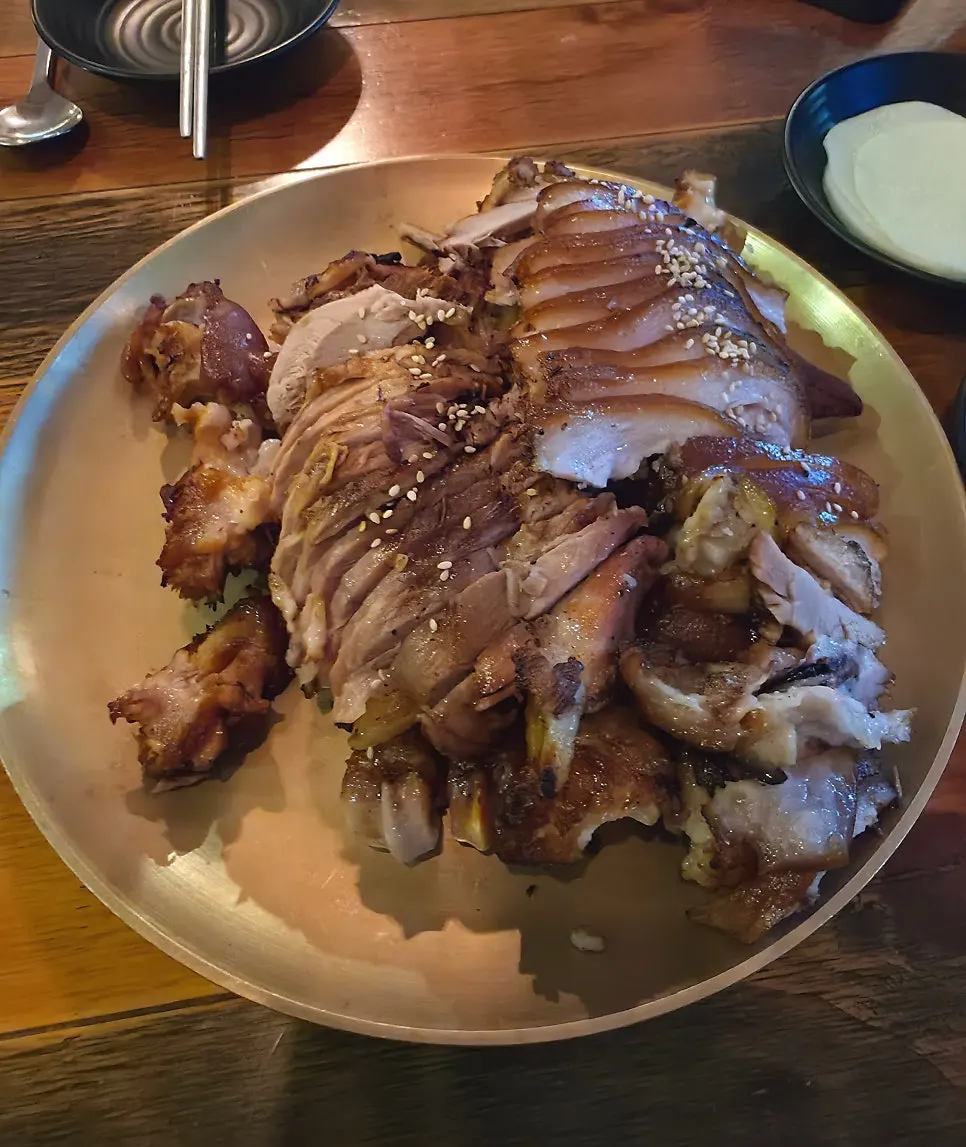 Plate of medium-size charcoal-grilled jokbal