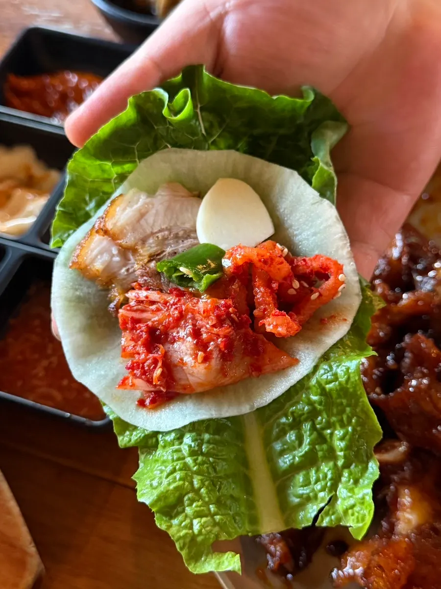Tender bossam boiled pork slices