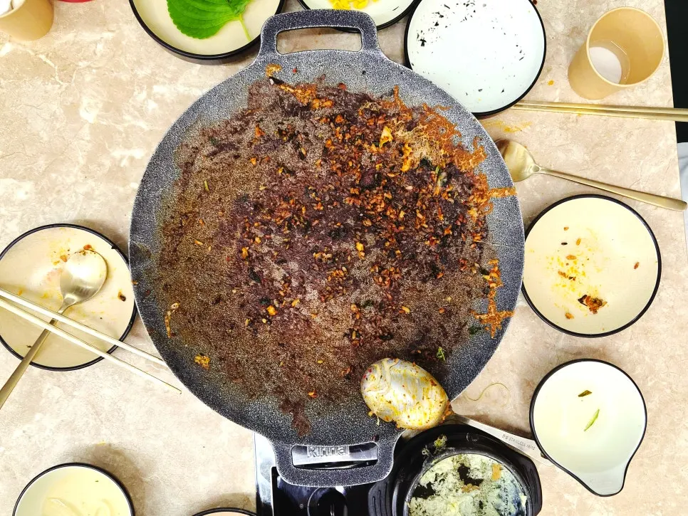 Final griddle dish after the meal