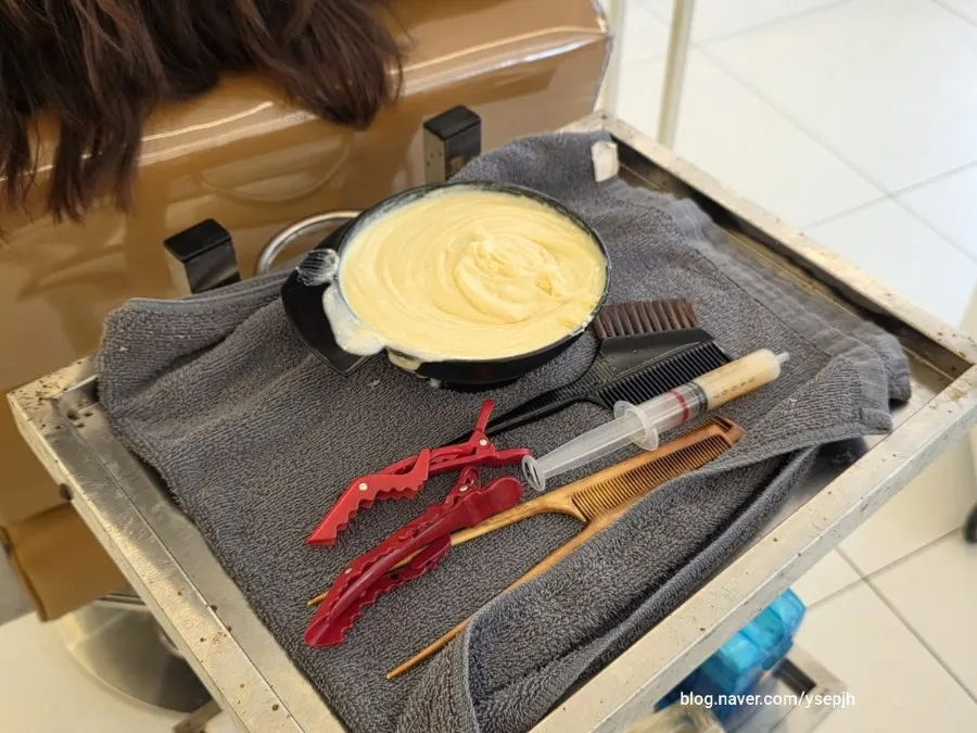 헤어 염색 시술 과정