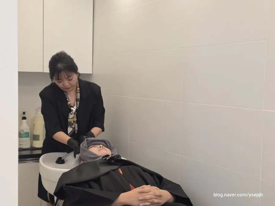 전체 염색 리터치 과정