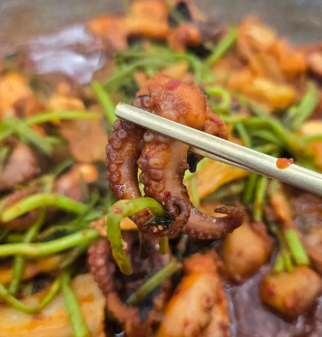 Chewy jjukkumi coated in spicy sauce