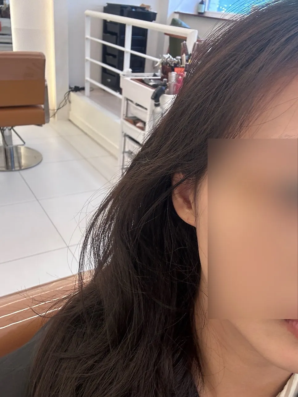 Long hair before the dye job
