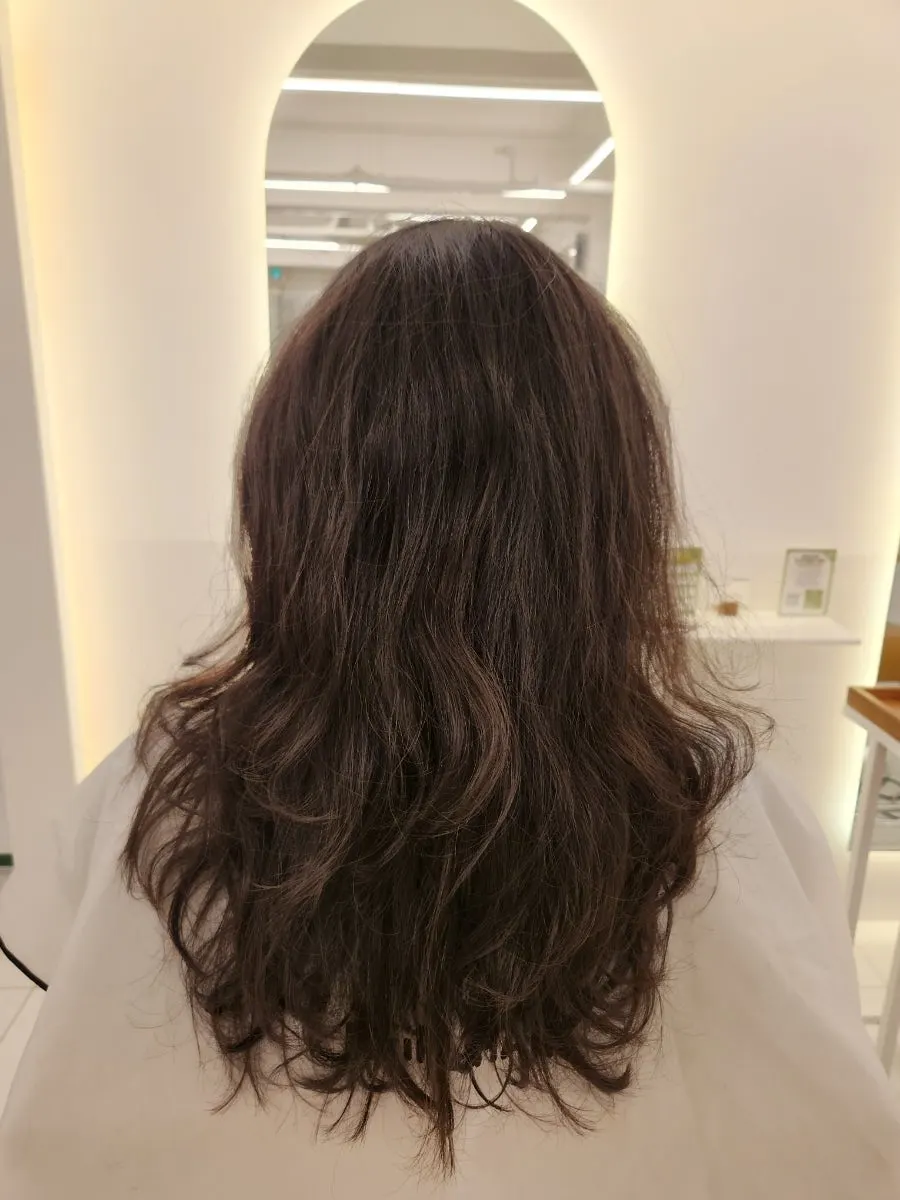 클리닉 전 푸석했던 파마머리 끝부분