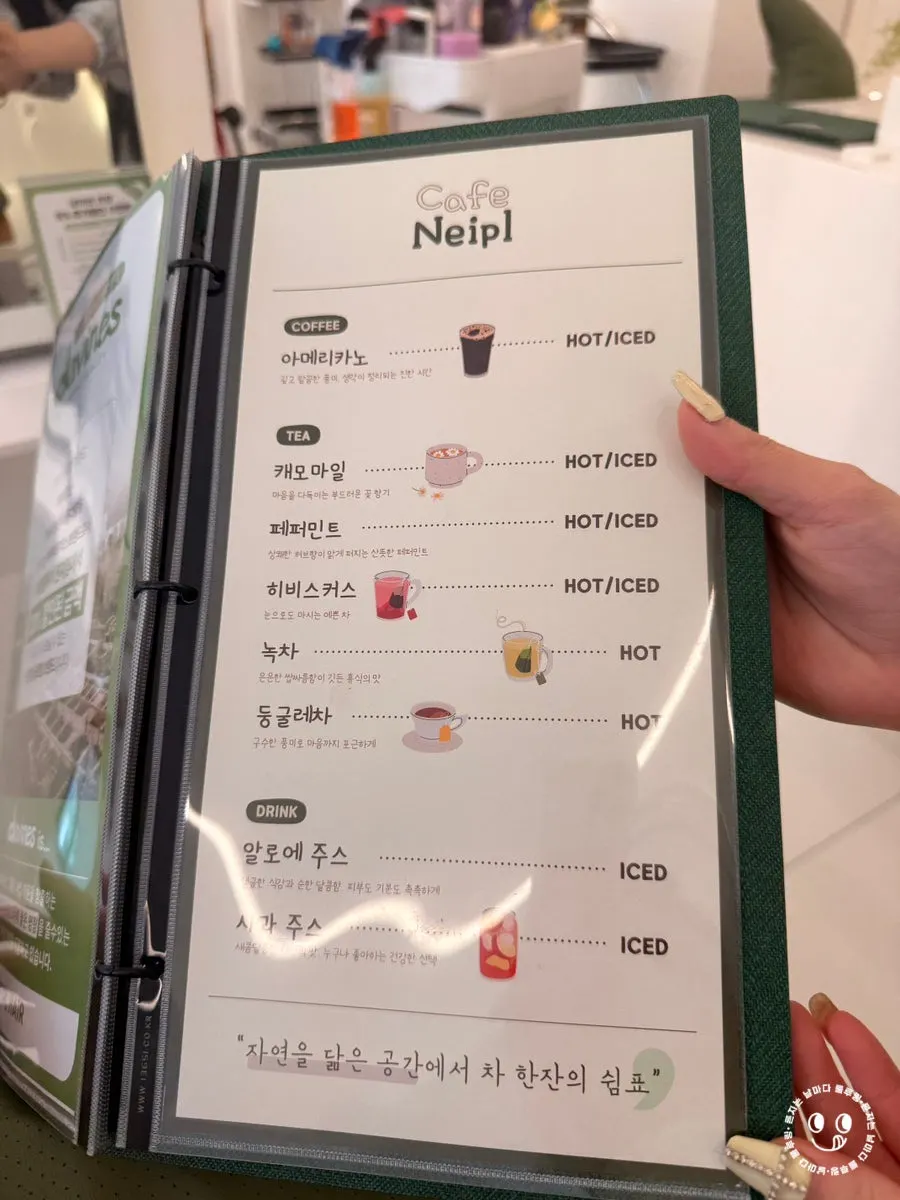 네이플헤어 음료 메뉴