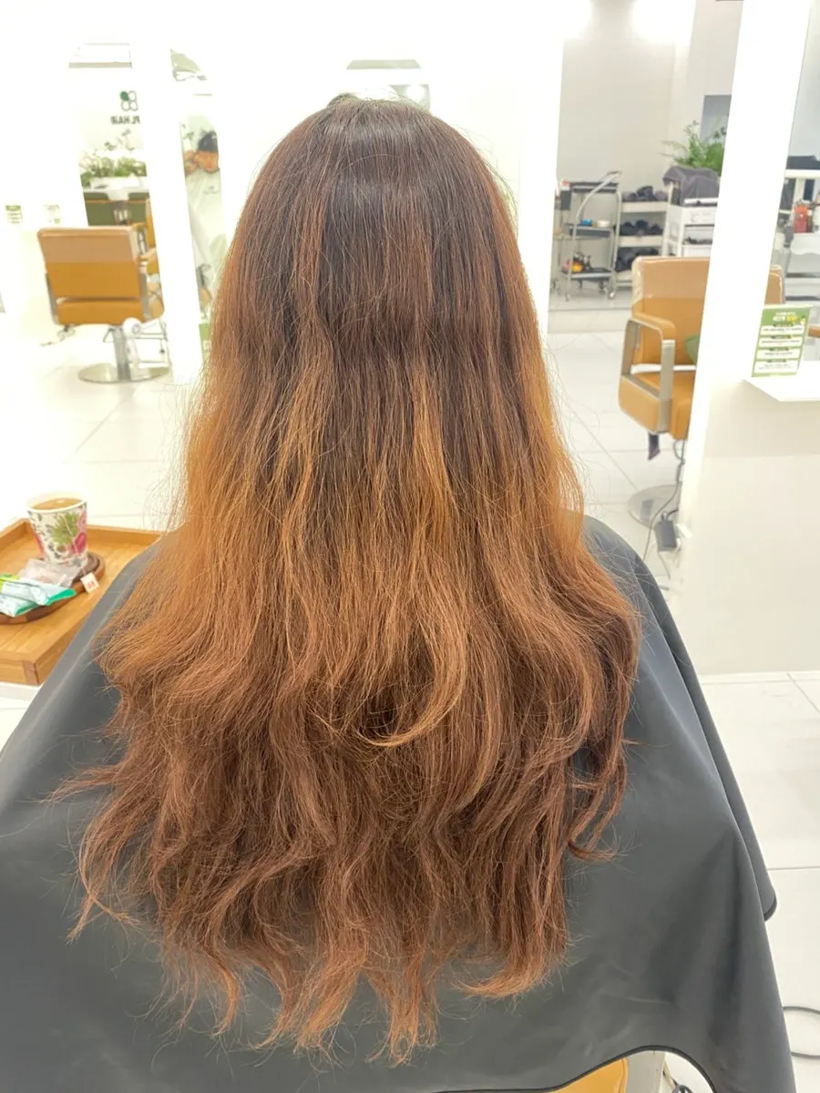 Before shot of hair condition prior to dyeing