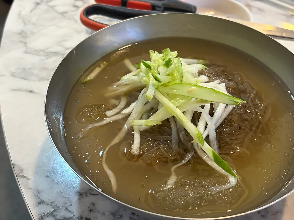 Mul naengmyeon ordered after the rib meal