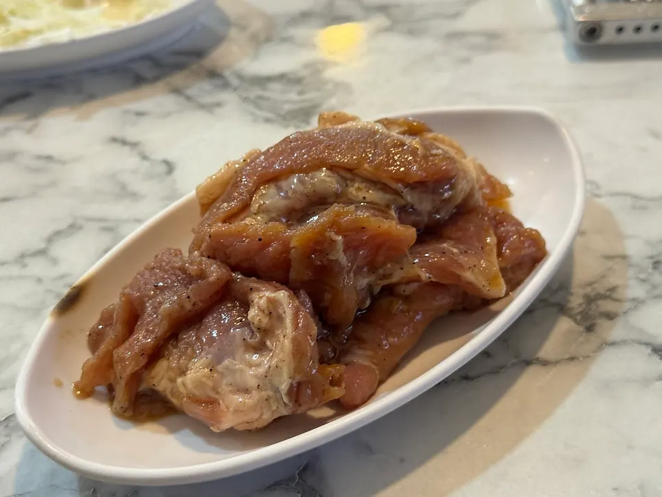 Three types of galbi plates on the table