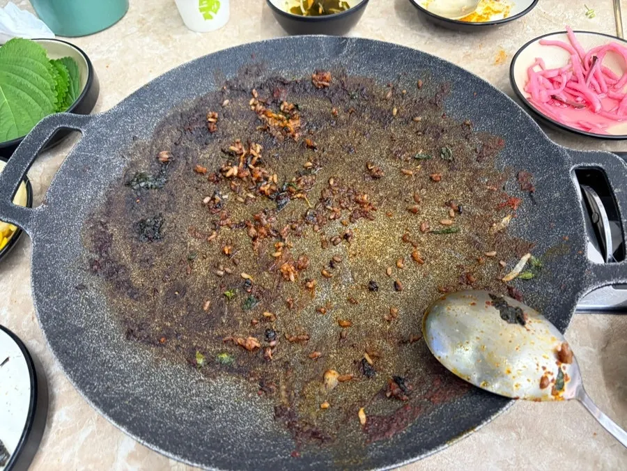 Cheese fried rice spread out and ready to eat