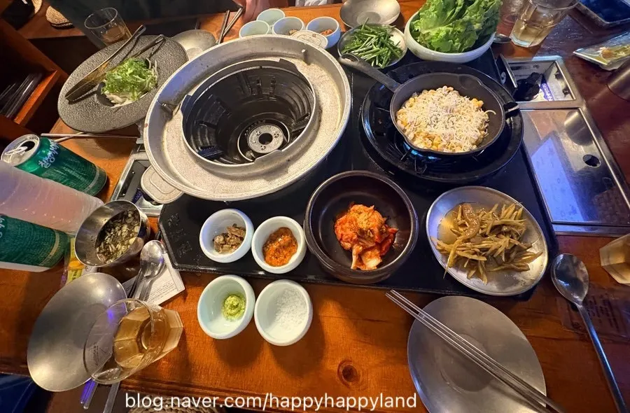 Gwangseonjip combo platter with the basic table setting