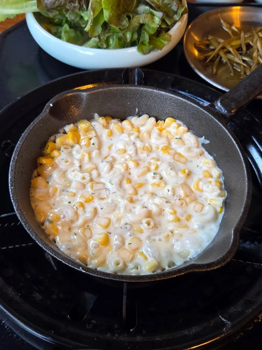 Corn cheese served as a default side