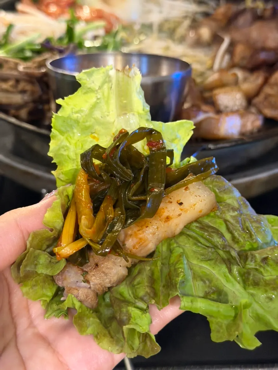 A piece of kkodeulsal at Gwangseonjip