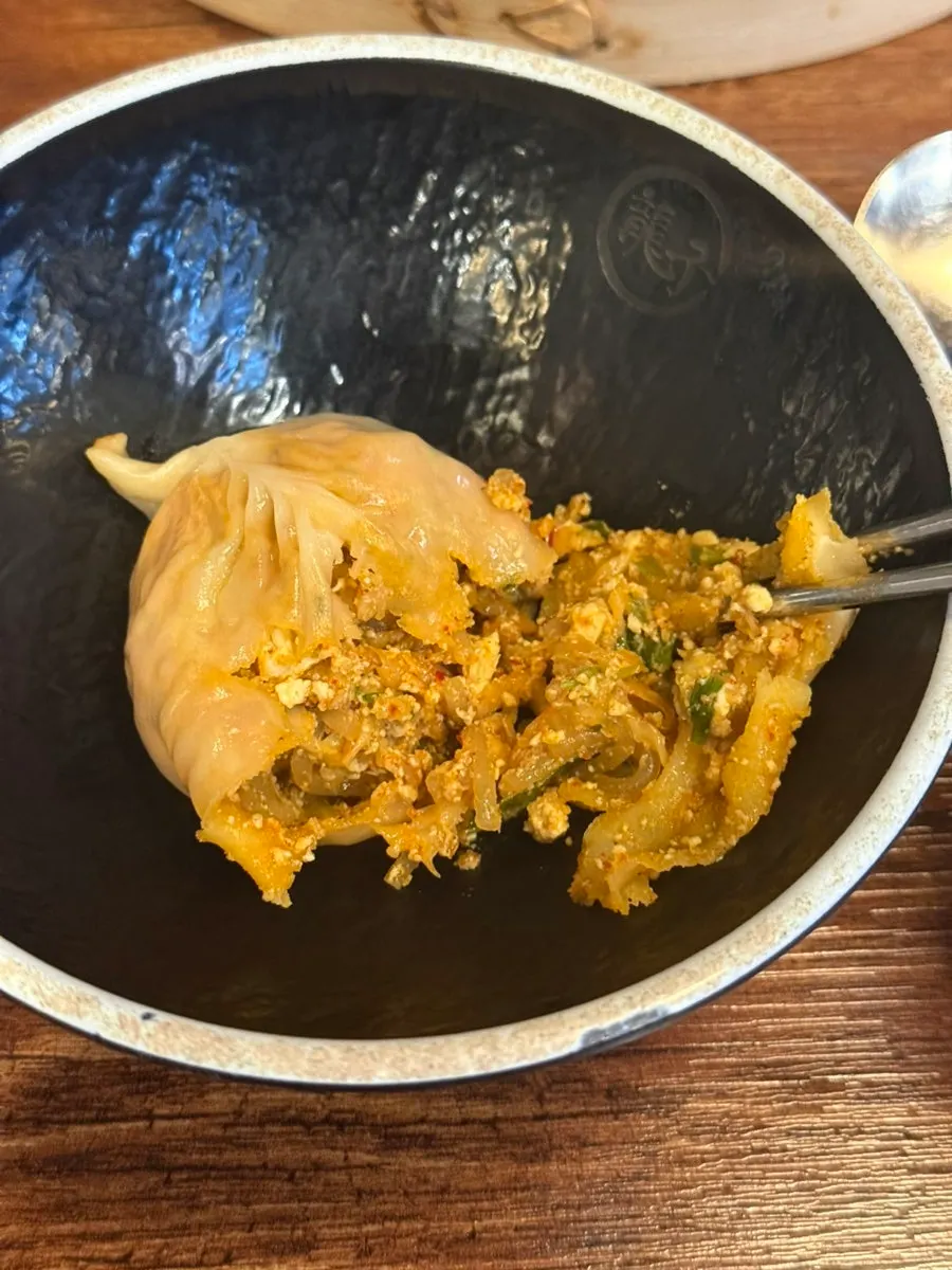 Generously filled steamed dumpling