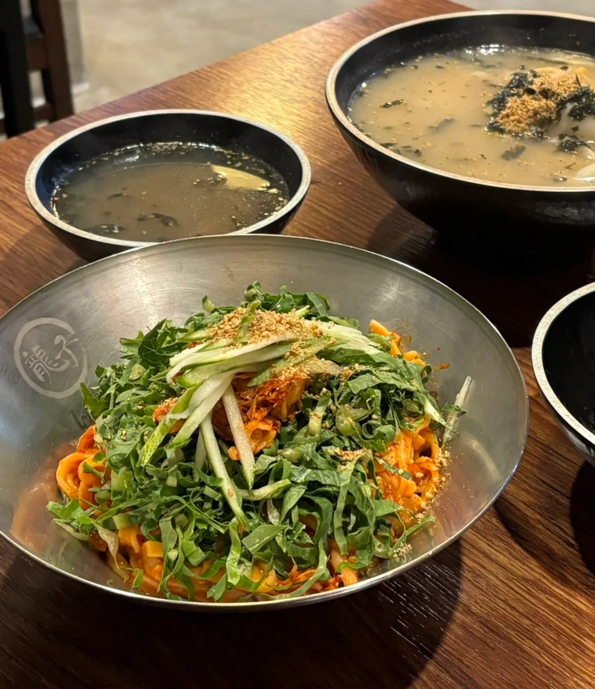 Bibim kalguksu served in a large, generous bowl