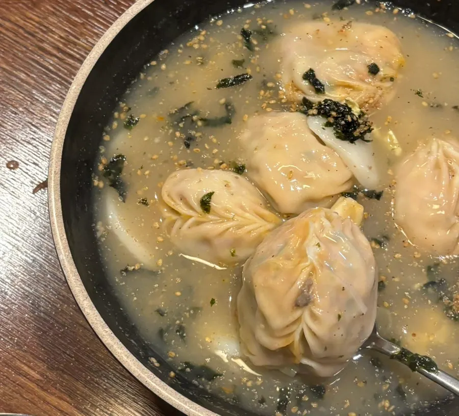Tteok-mandu-guk loaded with dumplings and rice cakes