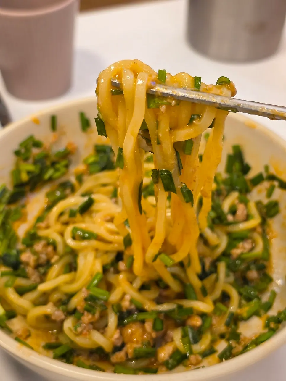 Maze soba noodles mixed with seasoning