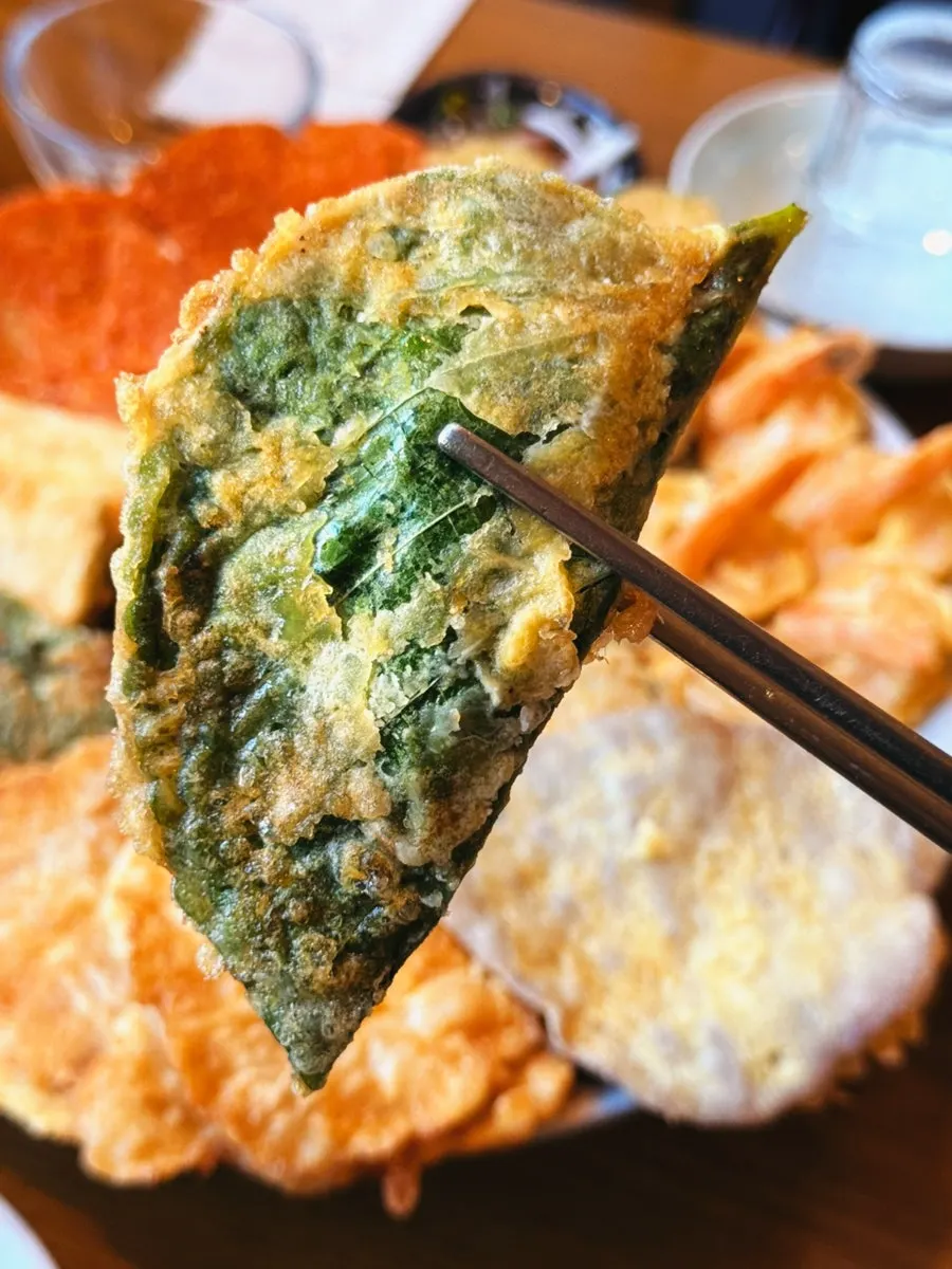 Thinly fried Korean beef jeon