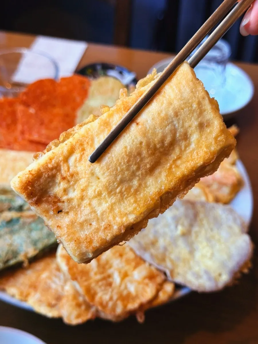 Shrimp jeon with springy shrimp
