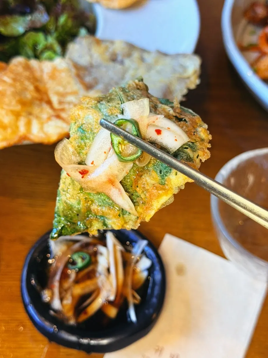 Full view of the assorted jeon plate