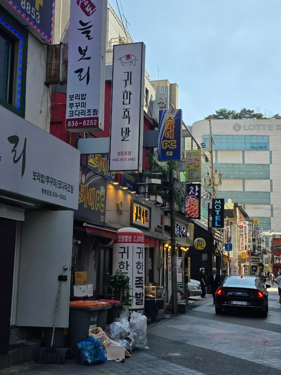 Exterior of Gwihan Jokbal Yeongdeungpo in the Yeongdeungpo dining alley