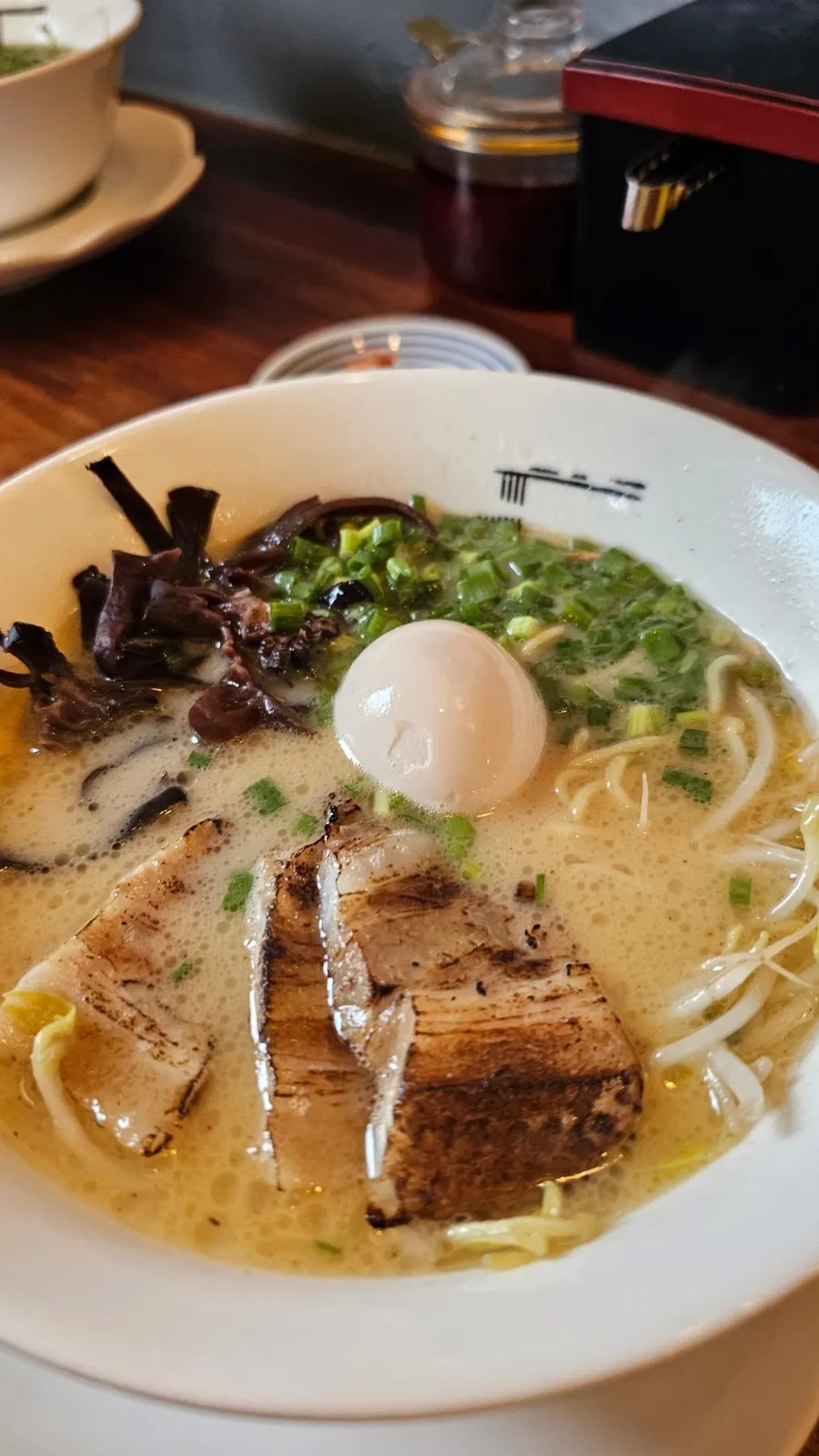 Broth and noodles of gyedan ramen