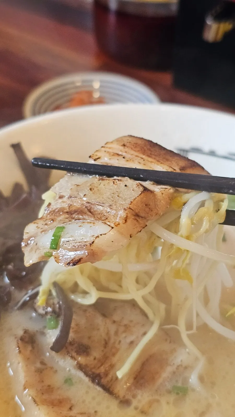 Full view of the gyedan ramen bowl