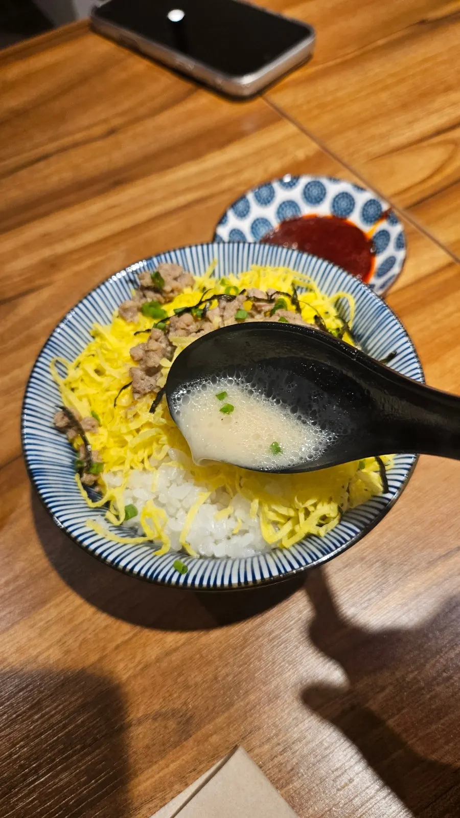 식사를 마친 계단라멘 목동점 테이블