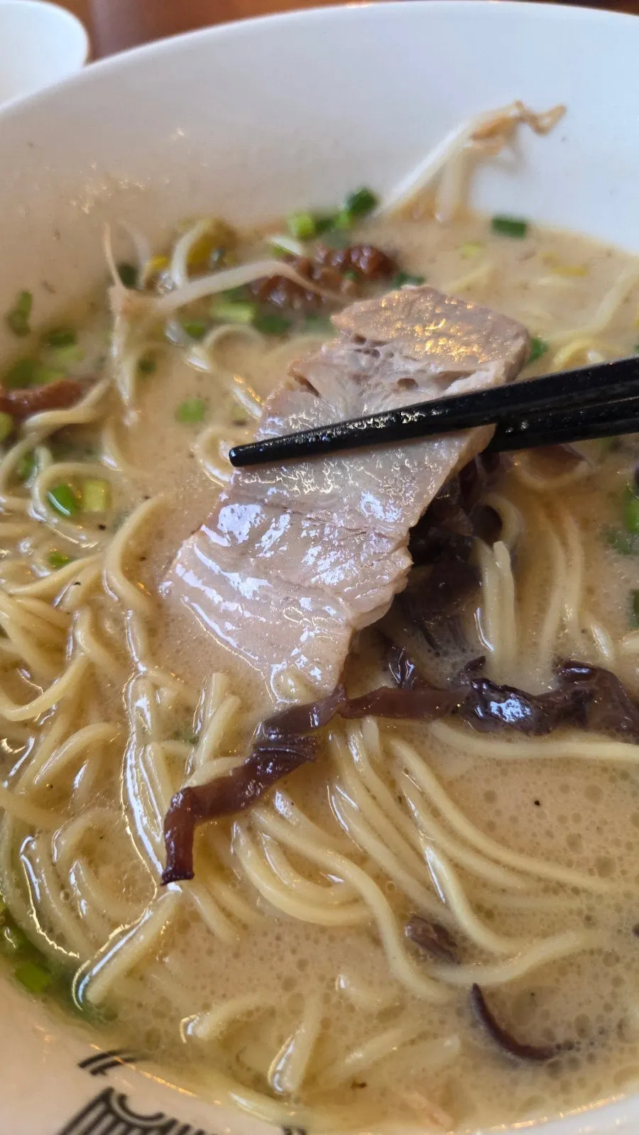 Close-up of the soft-boiled egg in Gyedan Ramen