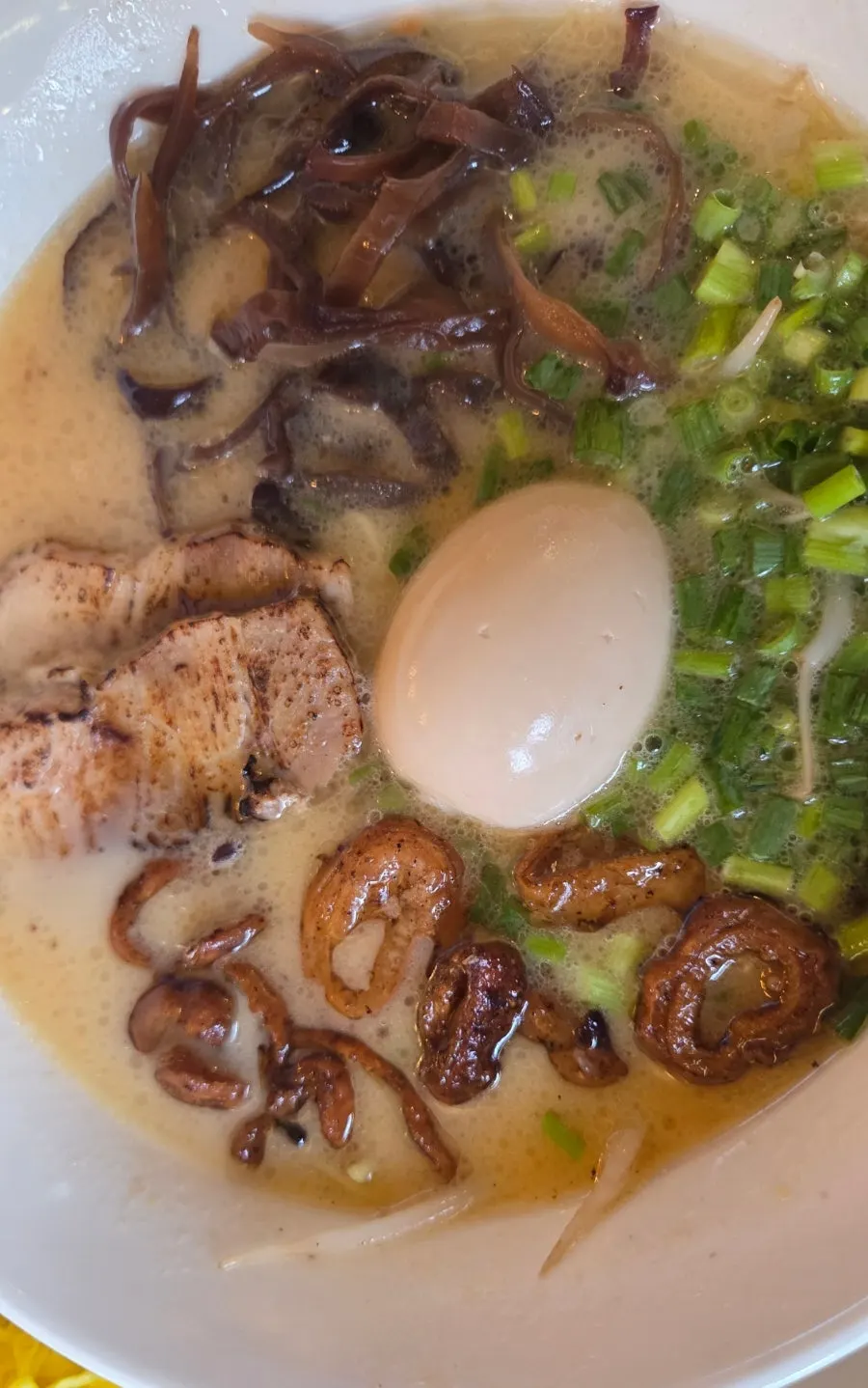 Motsu Ramen topped with grilled daechang