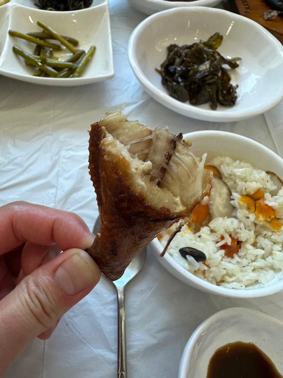 Mild clam porridge table setting