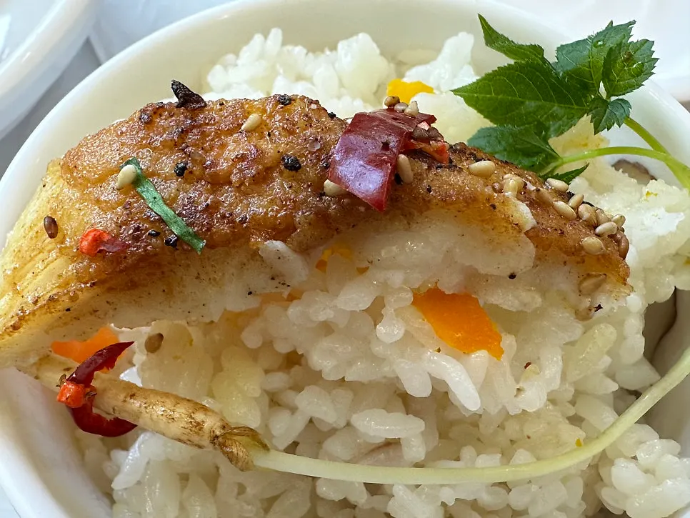Plate of seasoned grilled fish