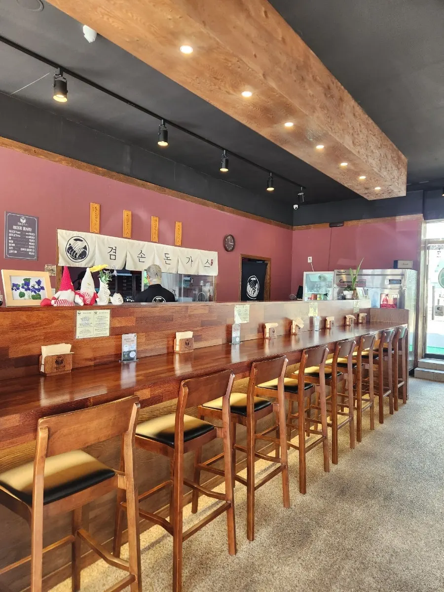 Bar seating at Gyeomson Donkatsu Geomdan Branch