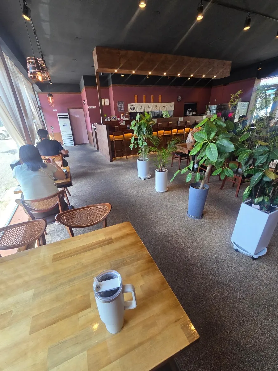 Area around the restaurant entrance