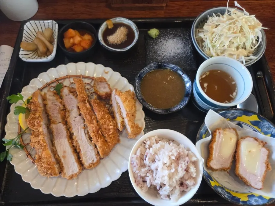 Special sirloin pork cutlet served as a full spread