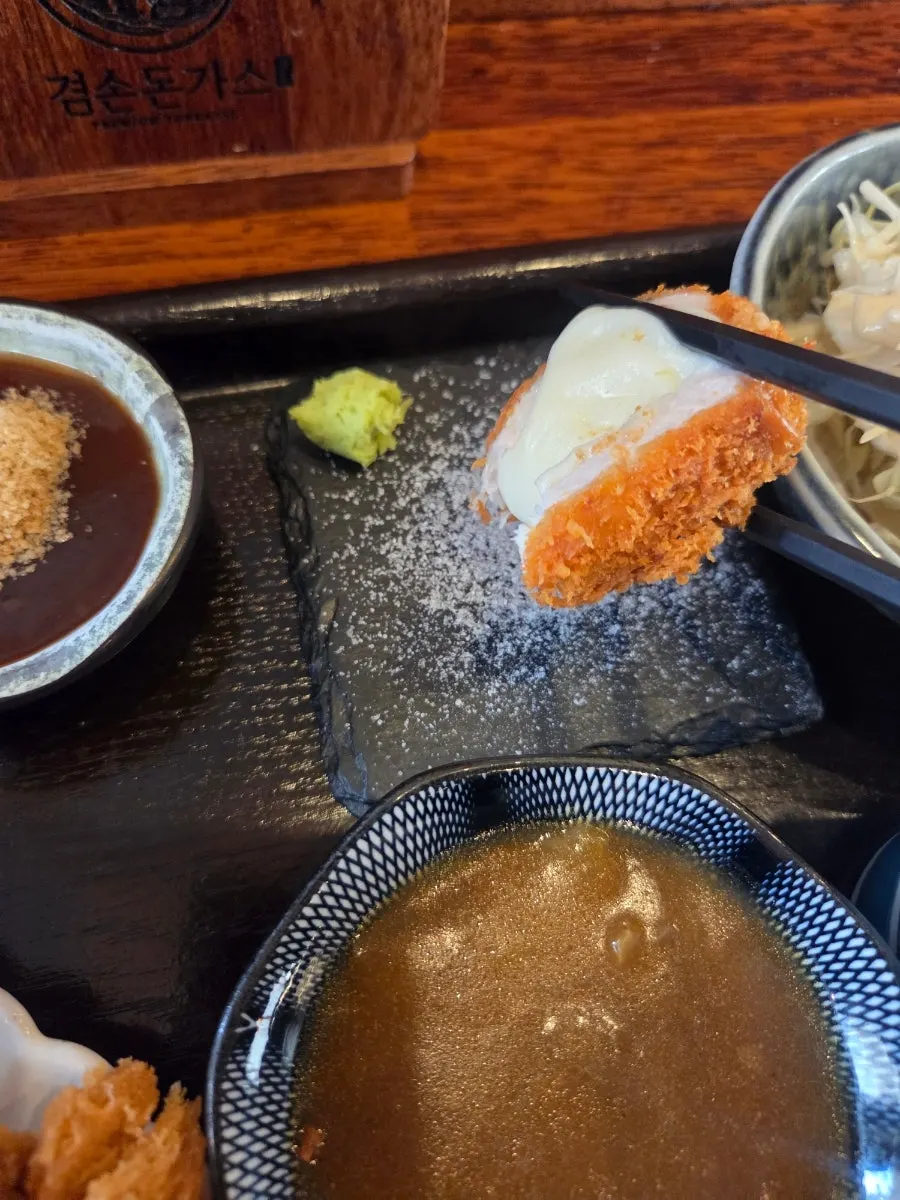 Cheese katsu with melted cheese
