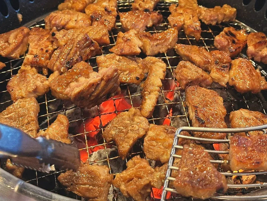 Seasoned pork ribs dipped in barley doenjang